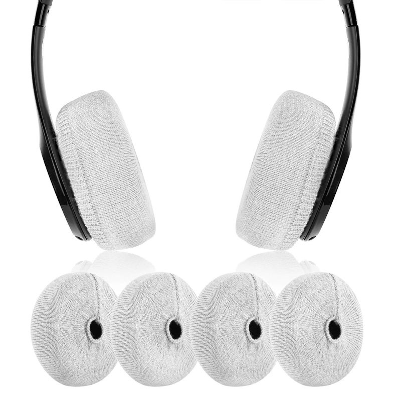 JARMOR Earpads Sweater Cover Protectors with Knit Fabric for Beats Solo 3/2, Solo HD/Mixr/EP Headphones and Other Headsets with 1.57-3.14 Inch Ear Cushions [ 2 Pairs ] (White) - Image 1